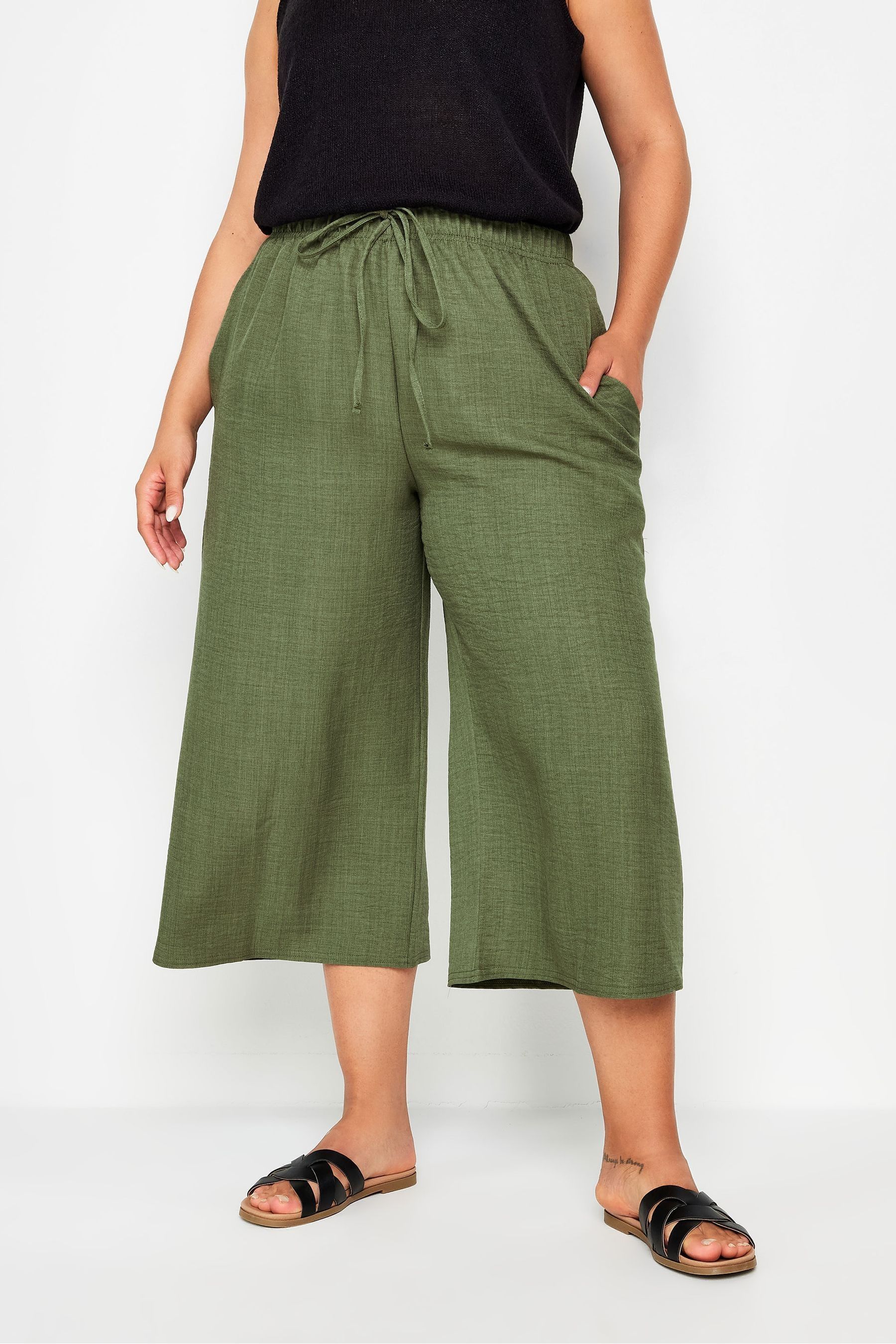 Cropped linen trousers next clearance