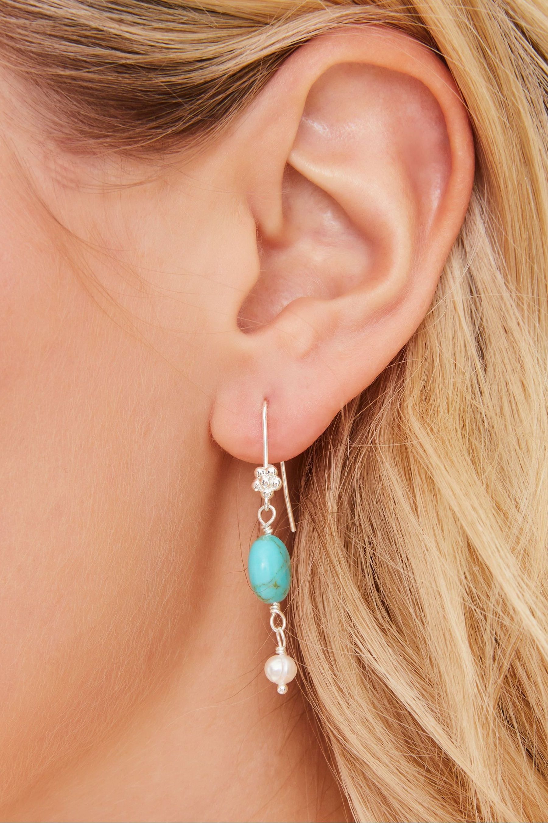 Buy Accessorize Blue Sterling Silver Plated Turquoise Drop Earrings from the Next UK online shop