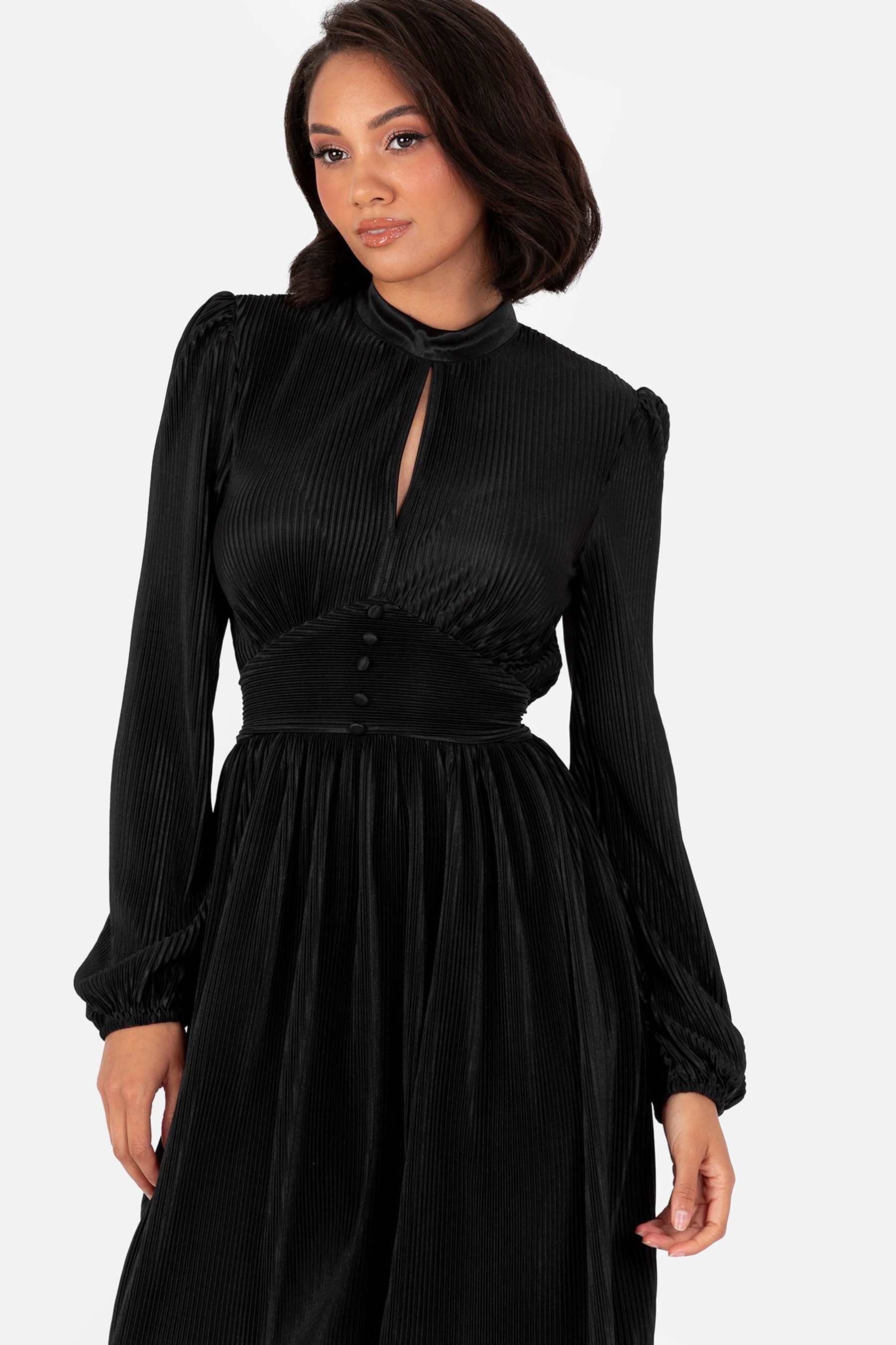 Black keyhole dress long sleeve cheap