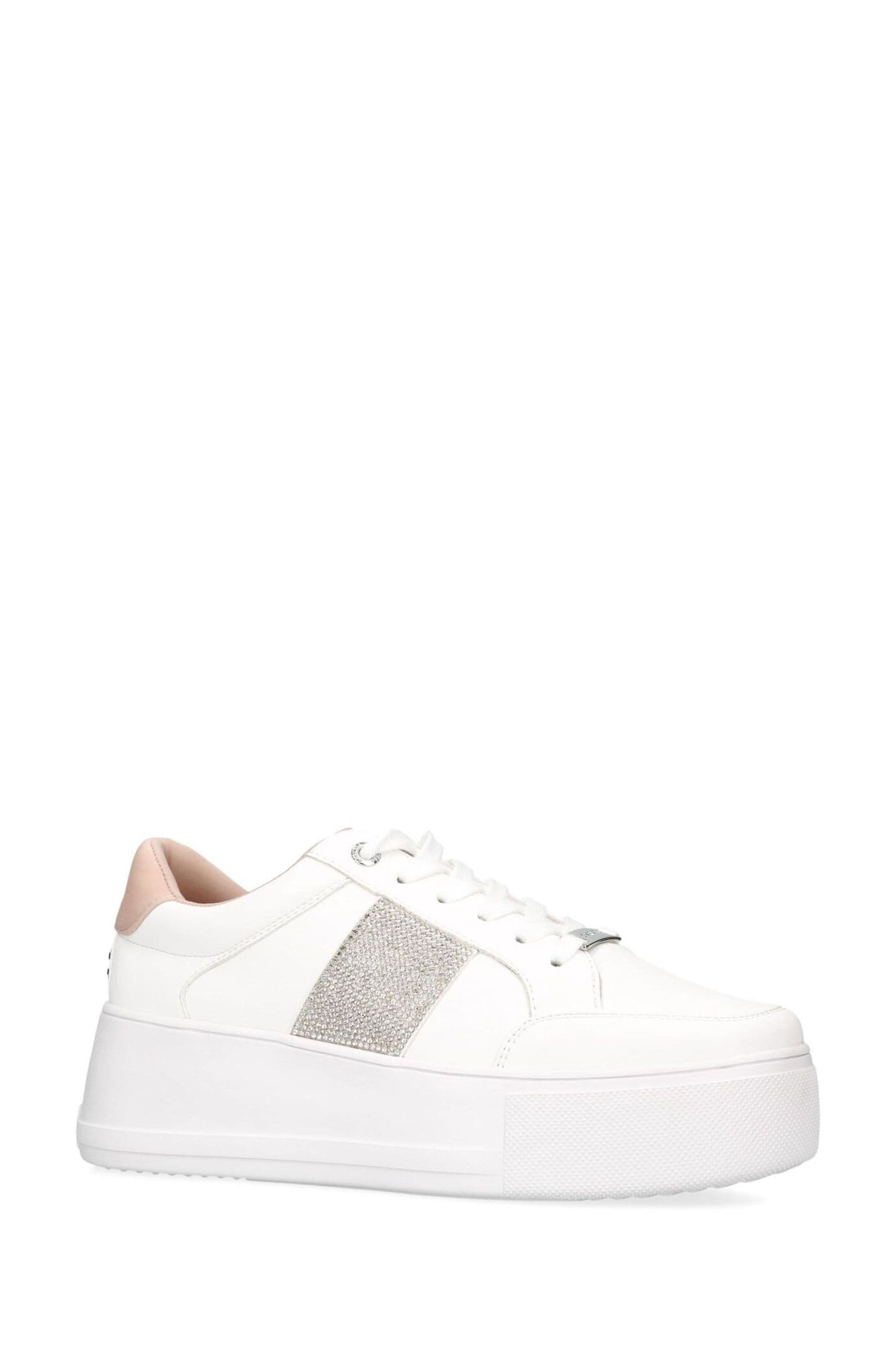 Carvela light lace up trainers white sale