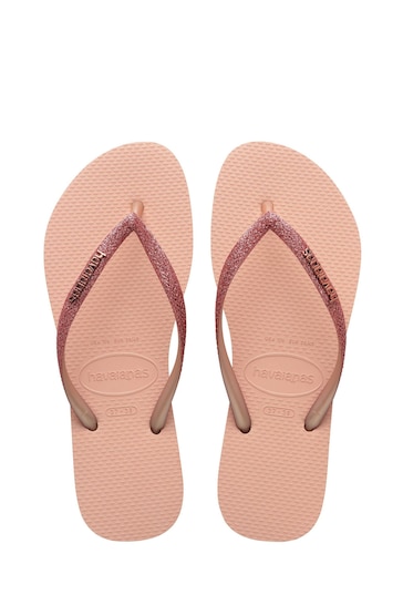 Havaianas Pink Glitter Flip Flops