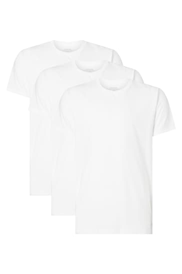 Calvin Klein White Short Sleeves Crew Neck T-Shirts 3 Pack