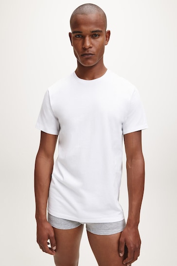 Calvin Klein White Short Sleeves Crew Neck T-Shirts 3 Pack