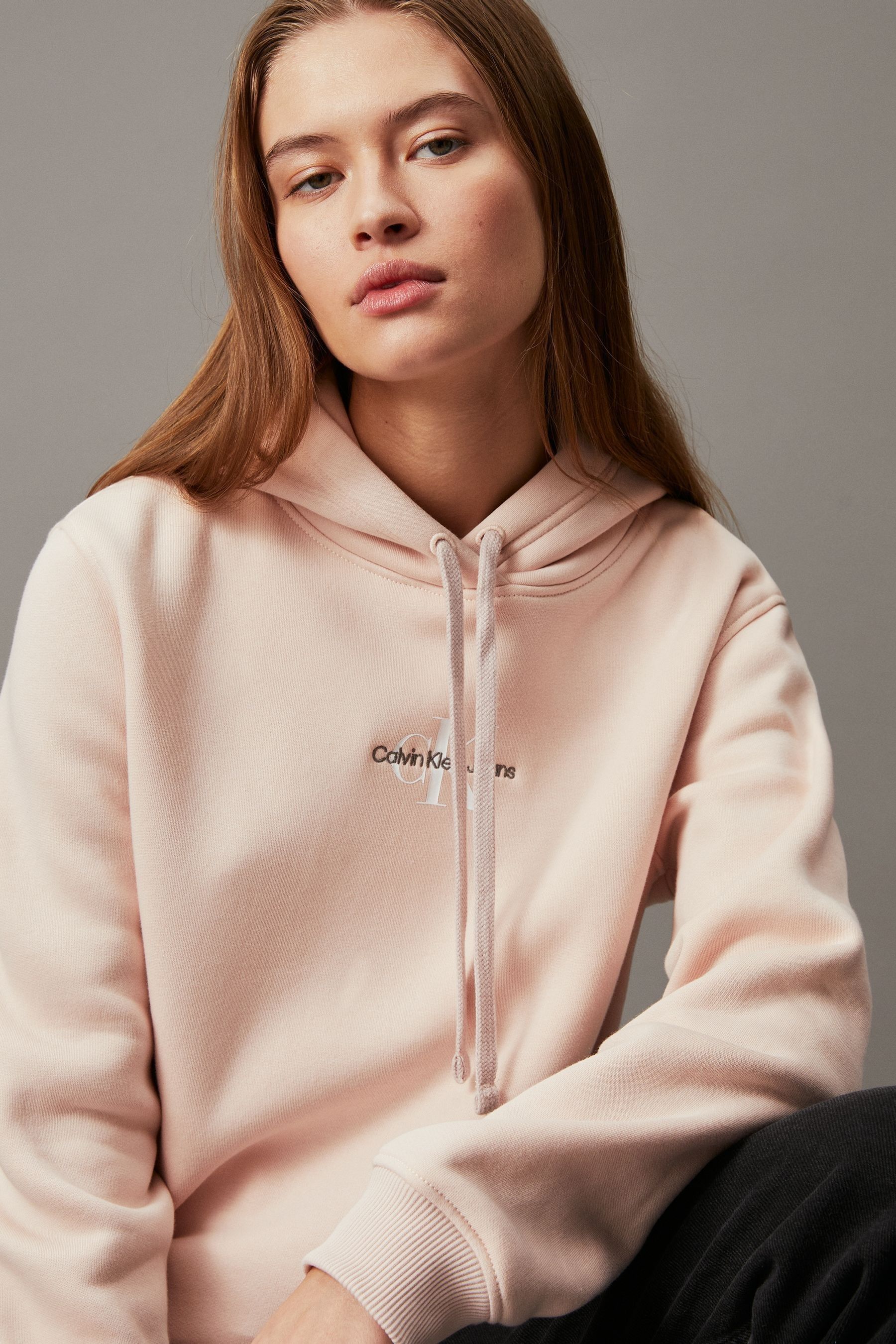 Pink calvin klein hoodie online