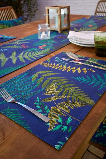 RHS Natural Woodland Fern Outdoor Cotton Placemats  2 Pack