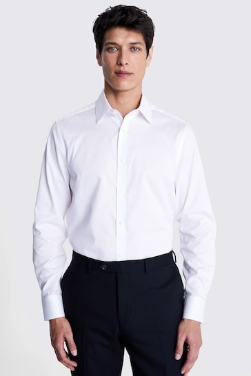 MOSS White Tailored Fit Pique Shirt