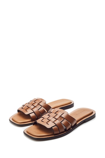 Moda in Pelle SH Athol Woven Vamp Flat Mule Sandals