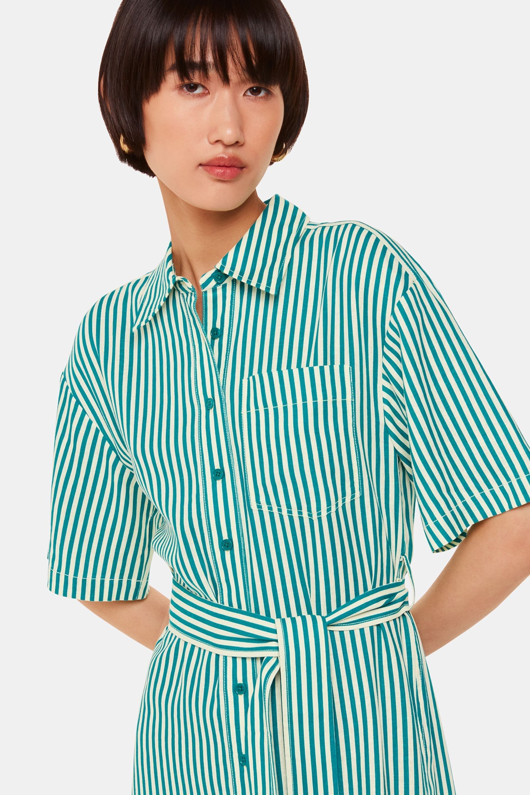 Whistles stripe shirt dress 2025