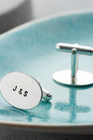 Personalised Oval Cufflinks by Posh Totty Designs