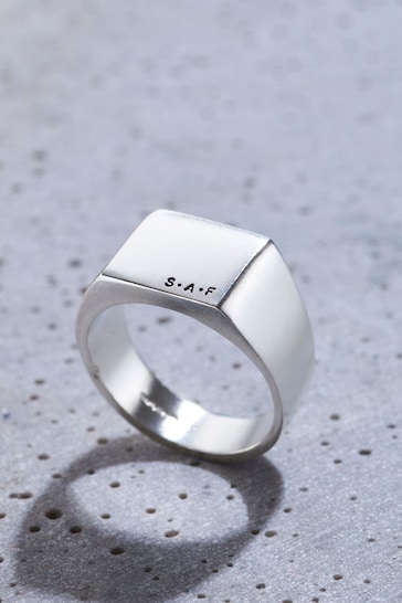 Personalised Unisex Signet Ring by Posh Totty Designs