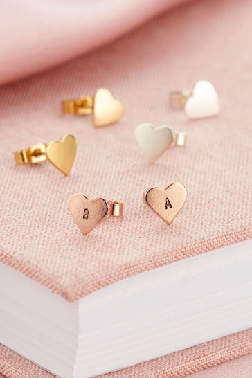 Personalised Mini Heart Stud Earrings By Posh Totty Designs