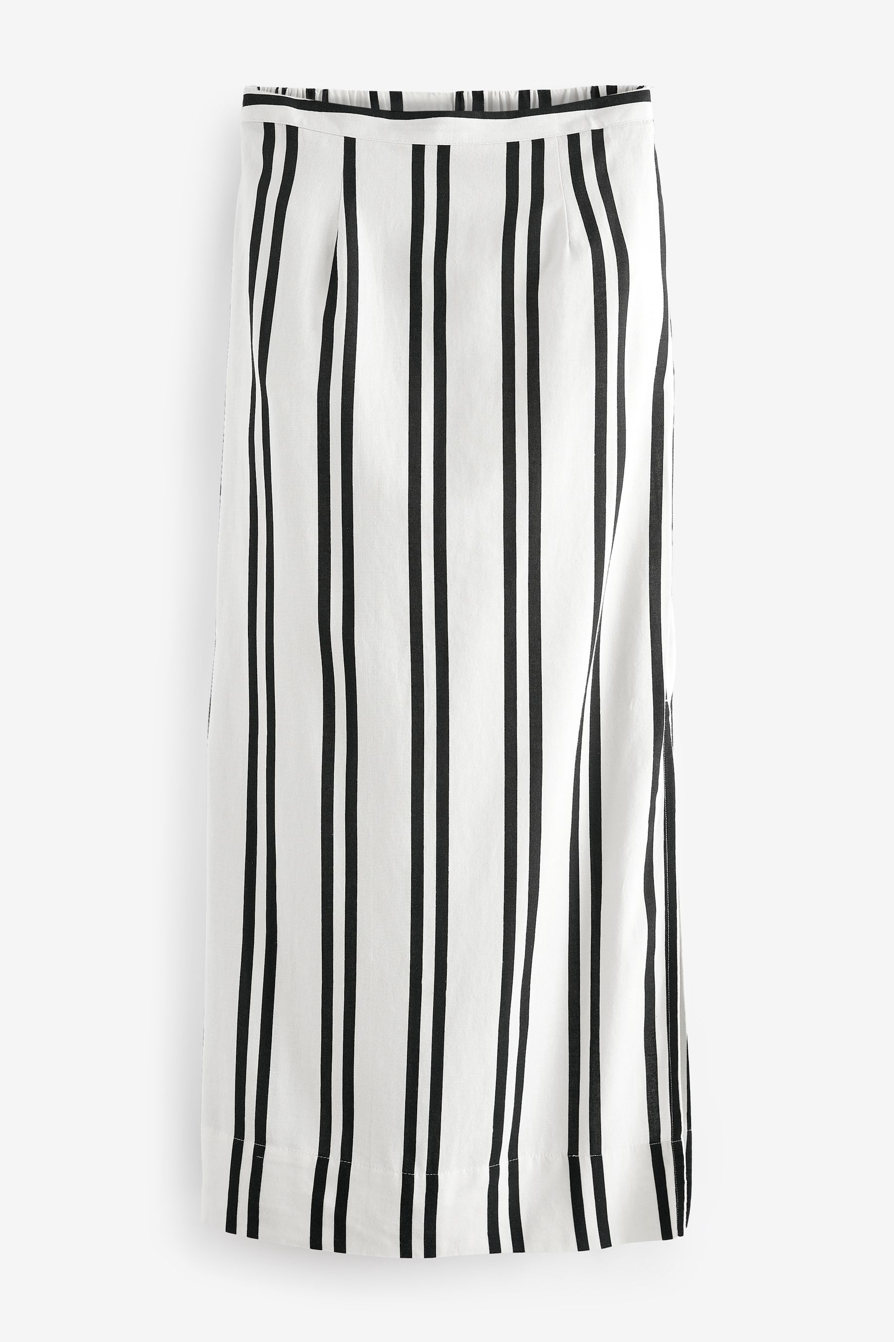 Black White Column Maxi Skirt