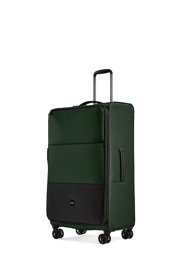 Antler Large Green Soft Stripe Suitcase