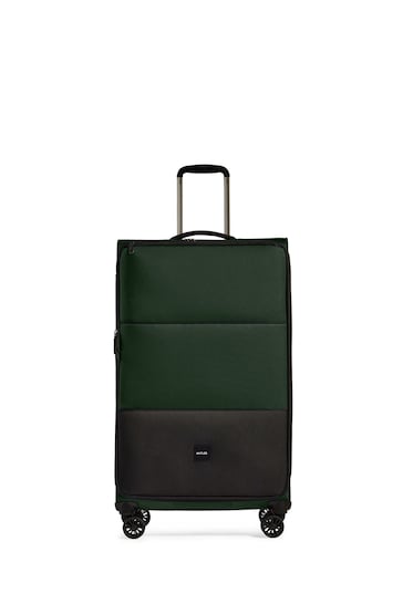 Antler Large Green Soft Stripe Suitcase