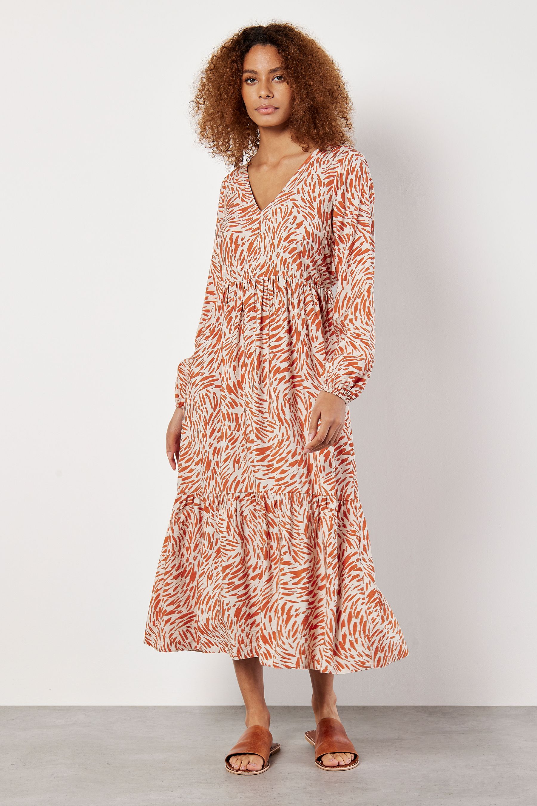 Buy Apricot Orange Animal Print Swirl Dress from the Next UK online shop