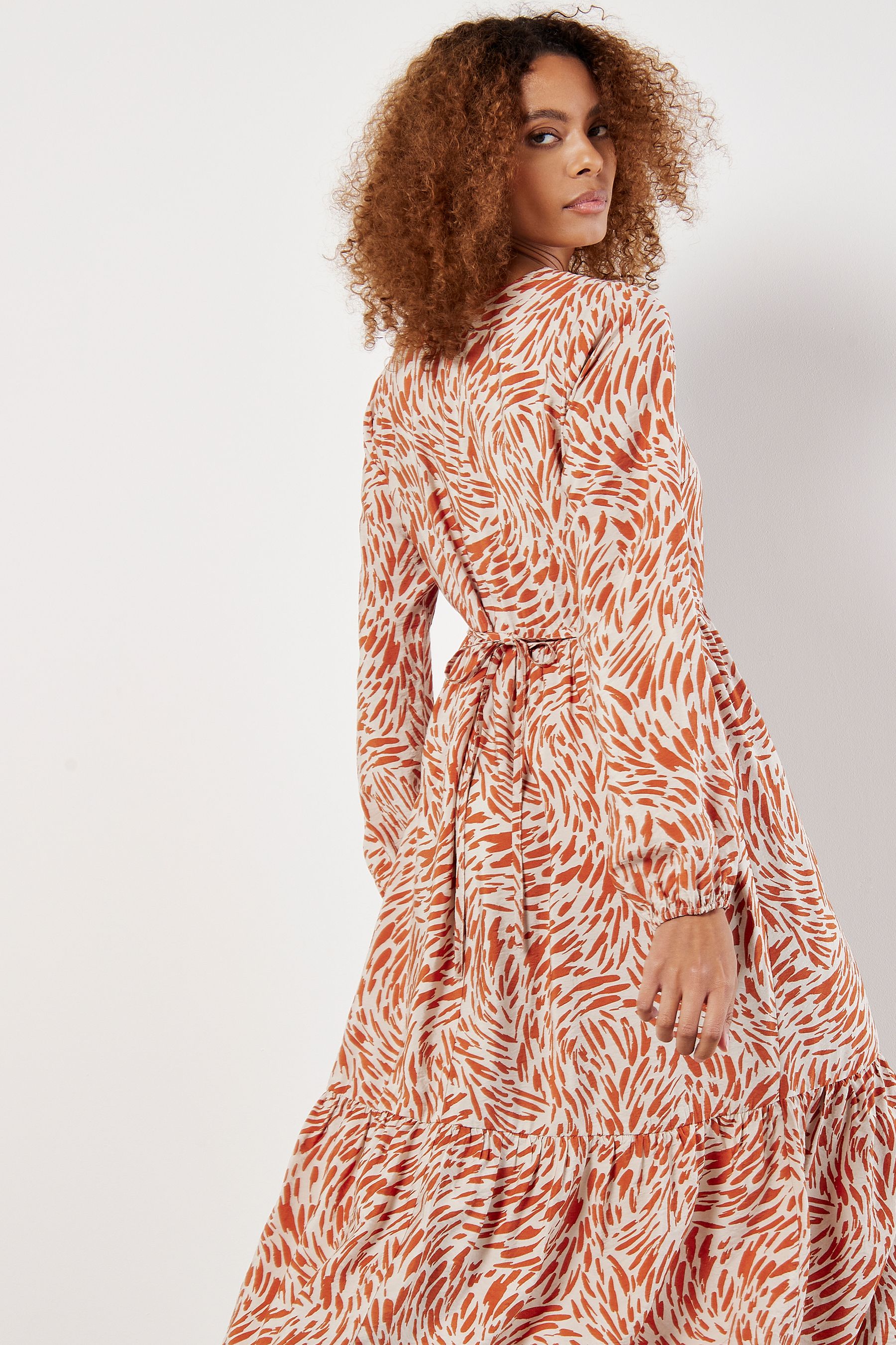 Buy Apricot Orange Animal Print Swirl Dress from the Next UK online shop