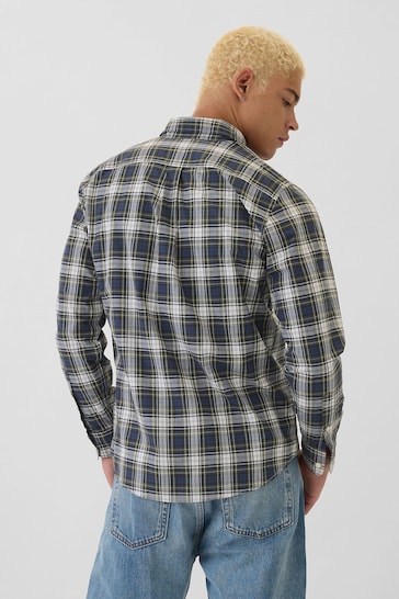 Gap Blue Check Poplin Relaxed Television Shirt