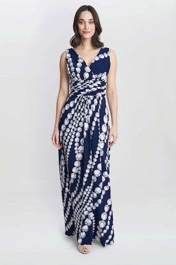 Gina Bacconi Blue Harriet Jersey Maxi Dress
