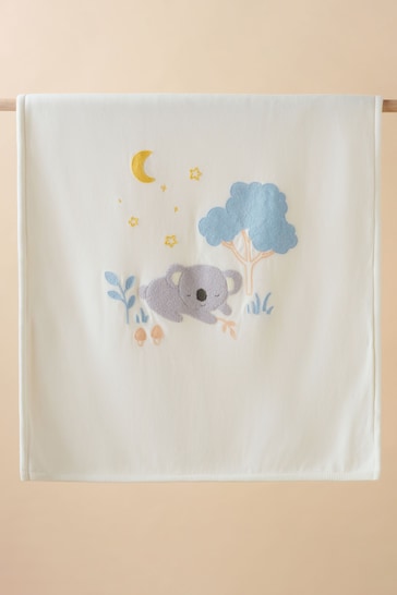 Purebaby Koala Embroidered Lined Blanket