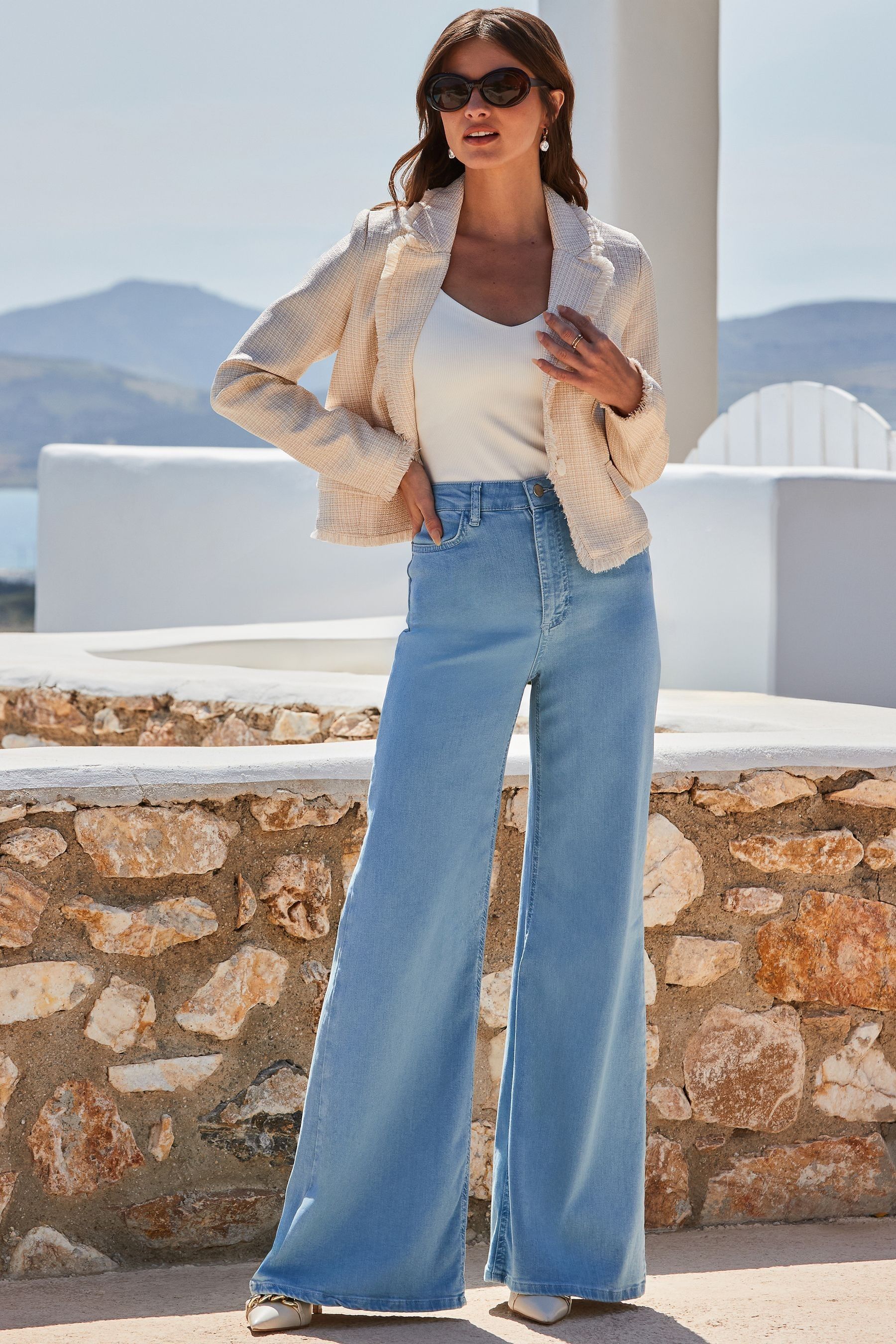 Cream edge to edge jacket discount