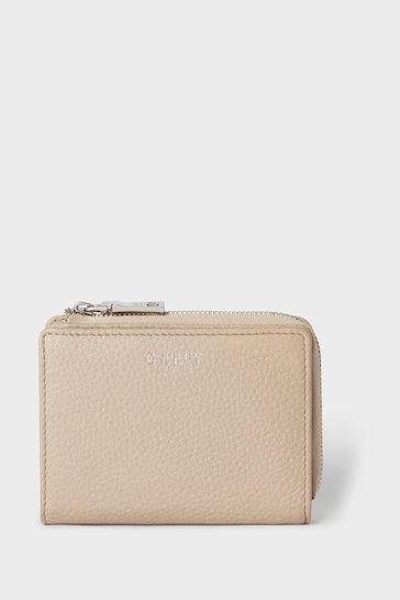 Osprey London Natural The Stella Medium Leather Zip Purse