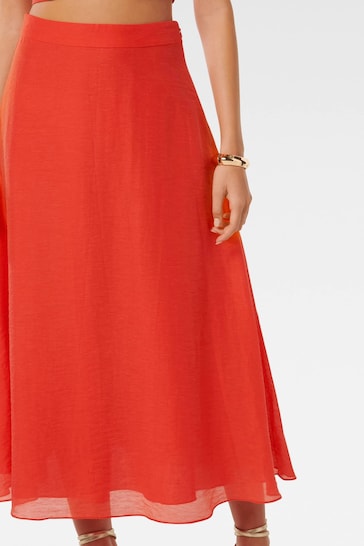 Forever New Red Celeste Formal Midi Skirt