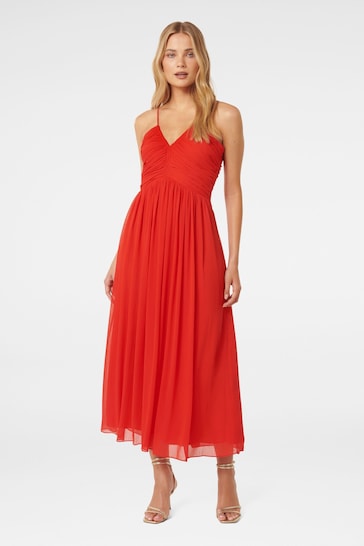 Forever New Red Nakita Ruched Bodice Maxi Dress