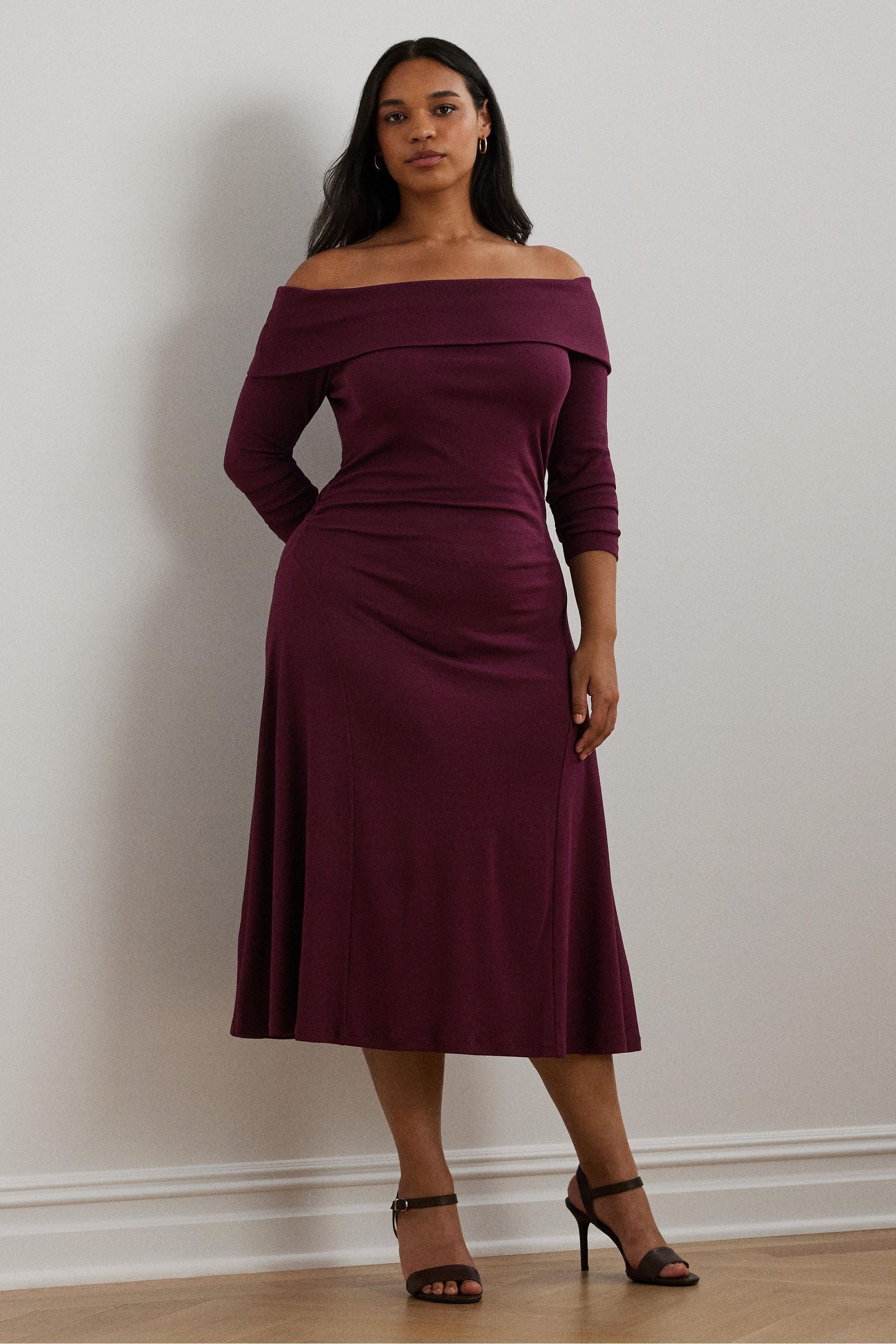 Off the shoulder jersey dress online