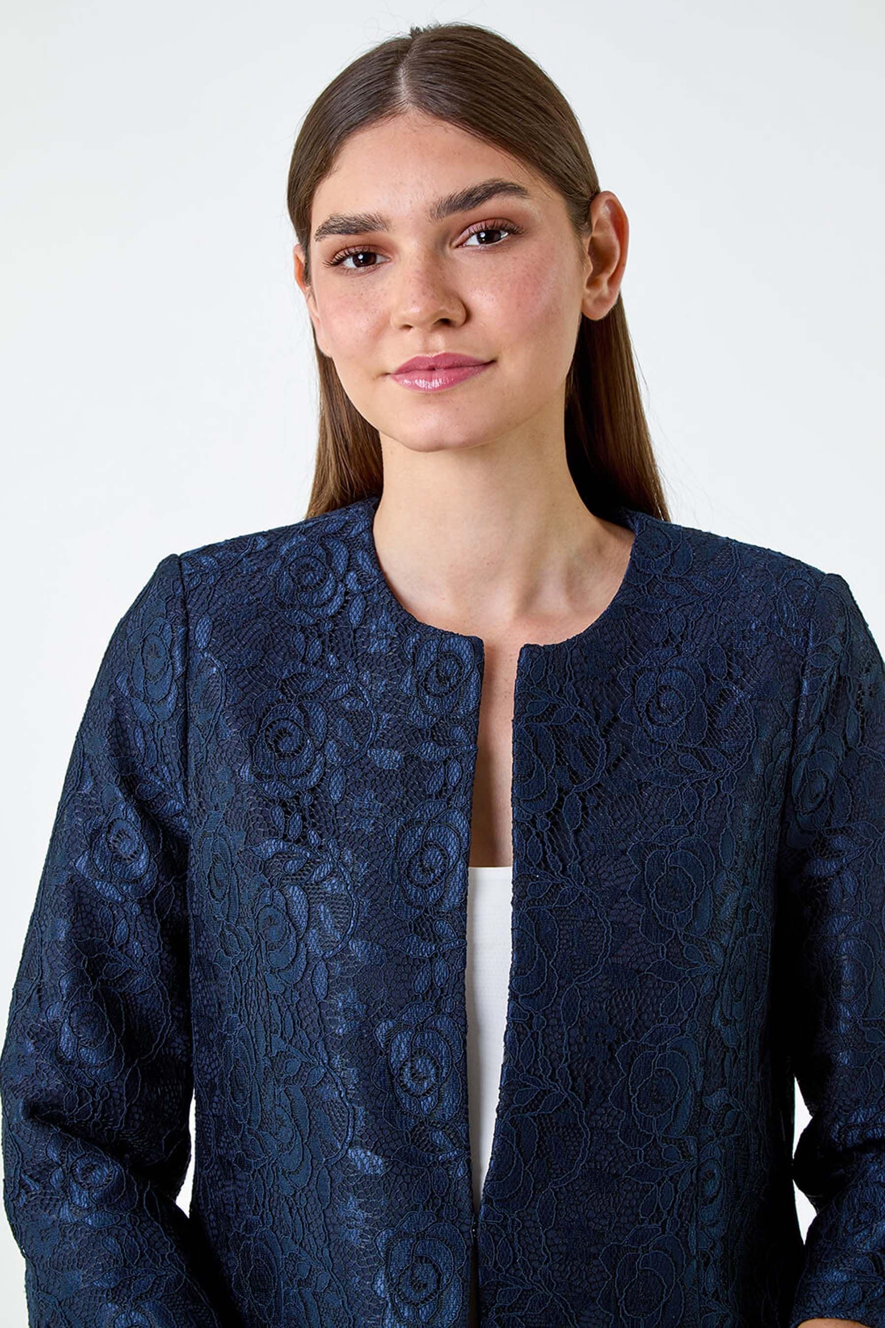 Buy Roman Blue Lace Longline Formal Jacket from the Next UK online shop