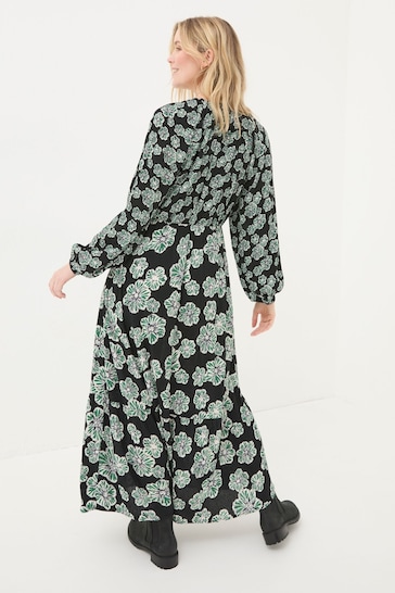 FatFace Noelle Black Spaced Floral Midi Dress