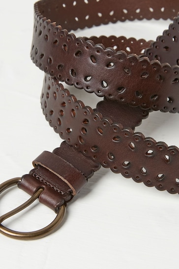 FatFace Brown Scalloped Jean Belt