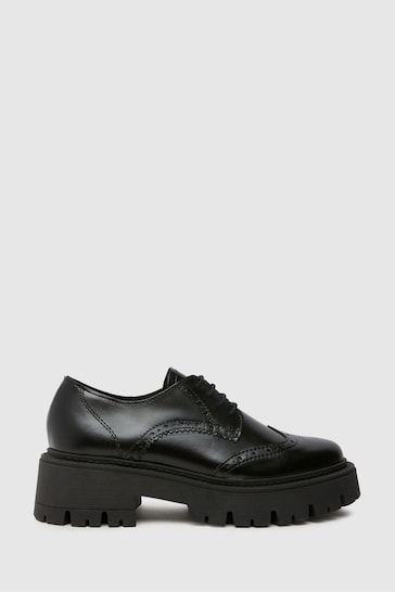 Schuh Liora Chunky Leather Black Brogues