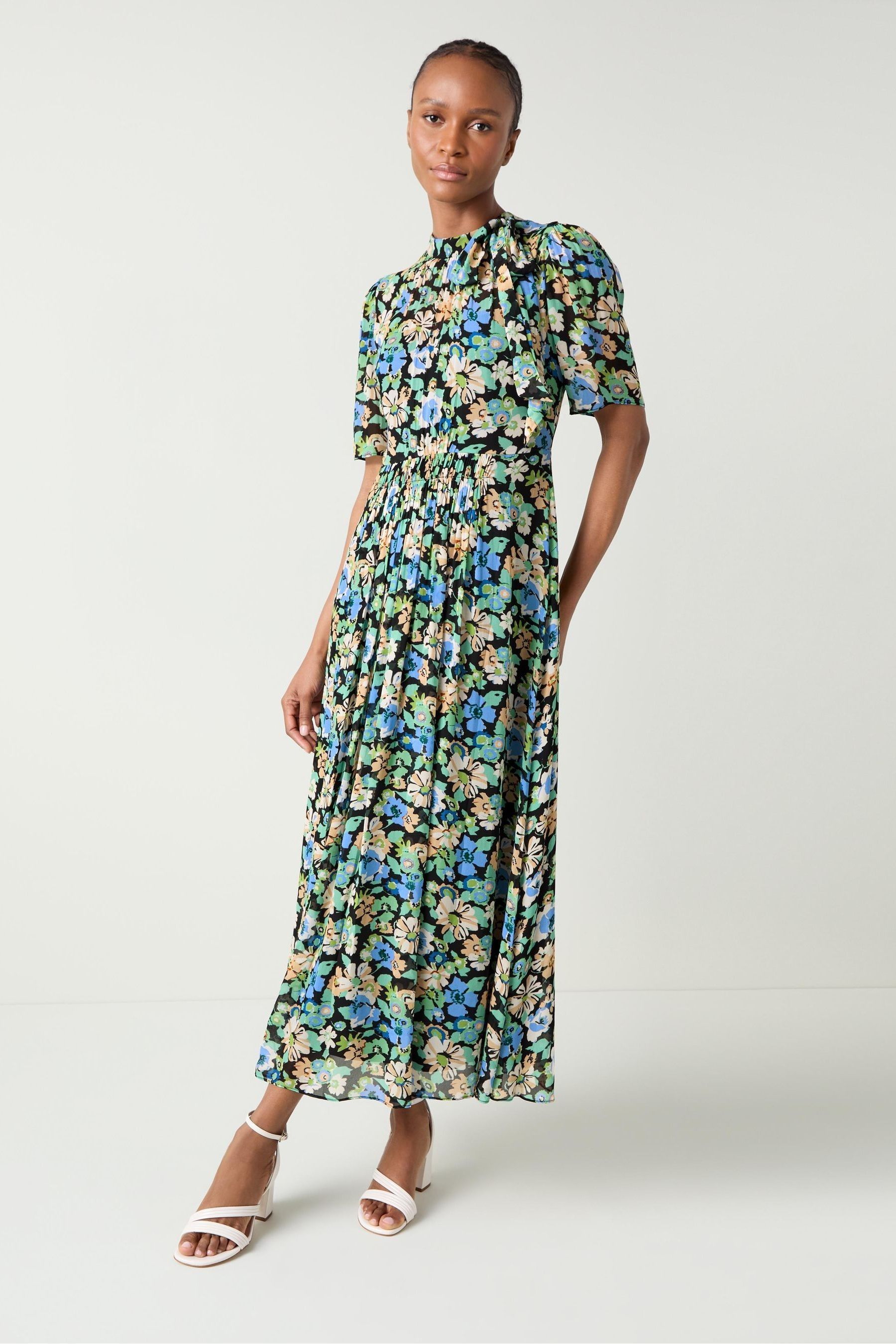 Buy LK Bennett Black Multi Thelma Tie Neck Dress from the Next UK online shop