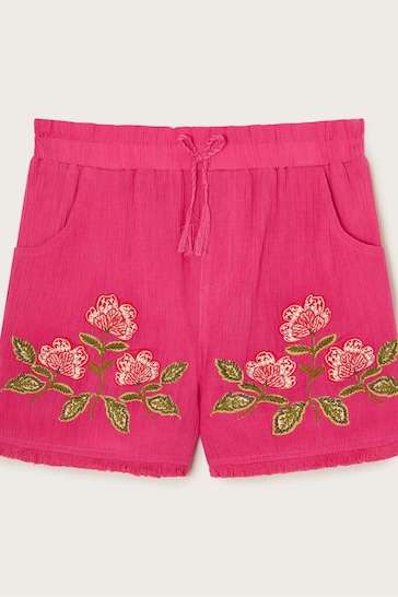 Monsoon Pink Boutique Rio Embroidered Shorts