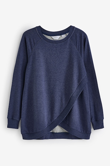 Seraphine Blue Front Wrap Sweatshirt