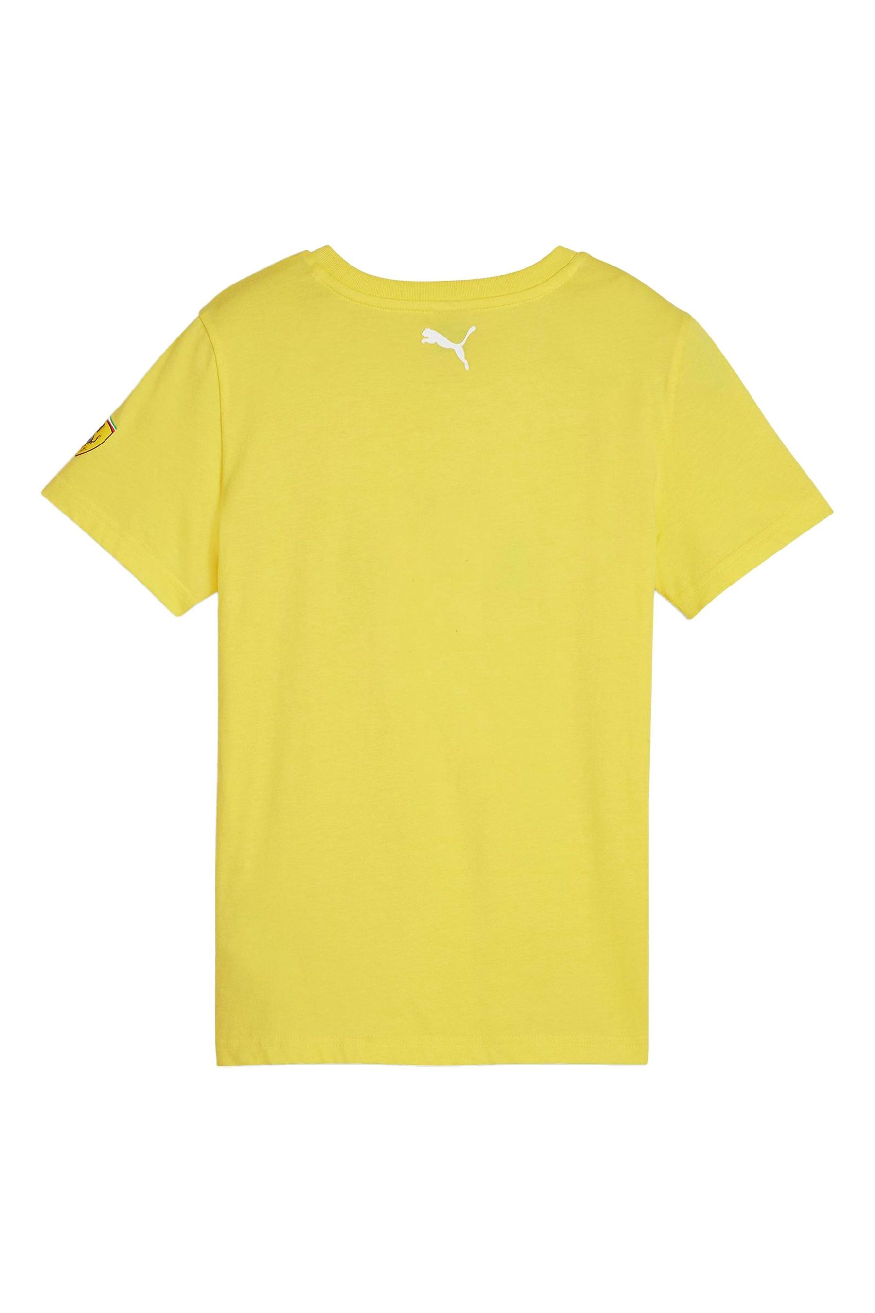 Puma Yellow Kids Scuderia Ferrari Race Graphic 100 Cotton T Shirt