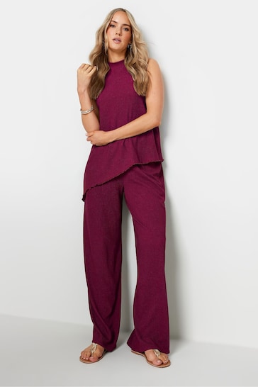 Long Tall Sally Pink Textured Trousers