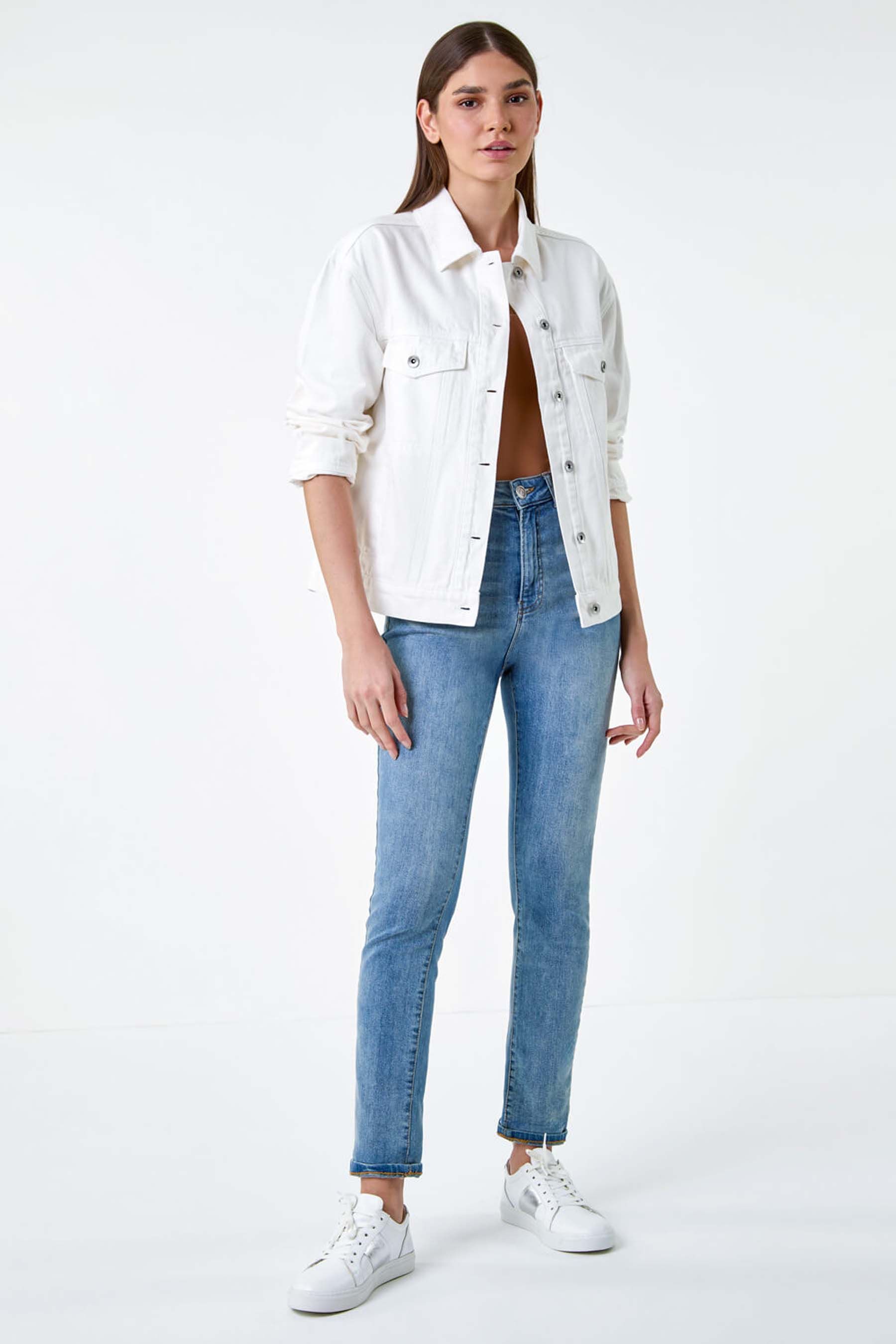 Roman white denim jacket on sale
