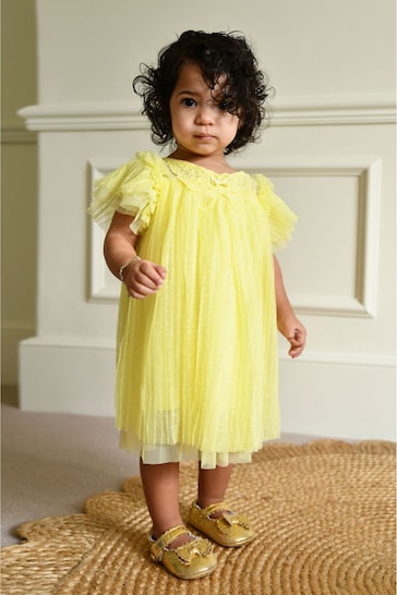 Angels Face Baby Yellow Cho Tulle Butterfly Sherbert Dress