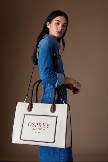 OSPREY LONDON Natural The Gaddesden Canvas & Leather Tote Bag