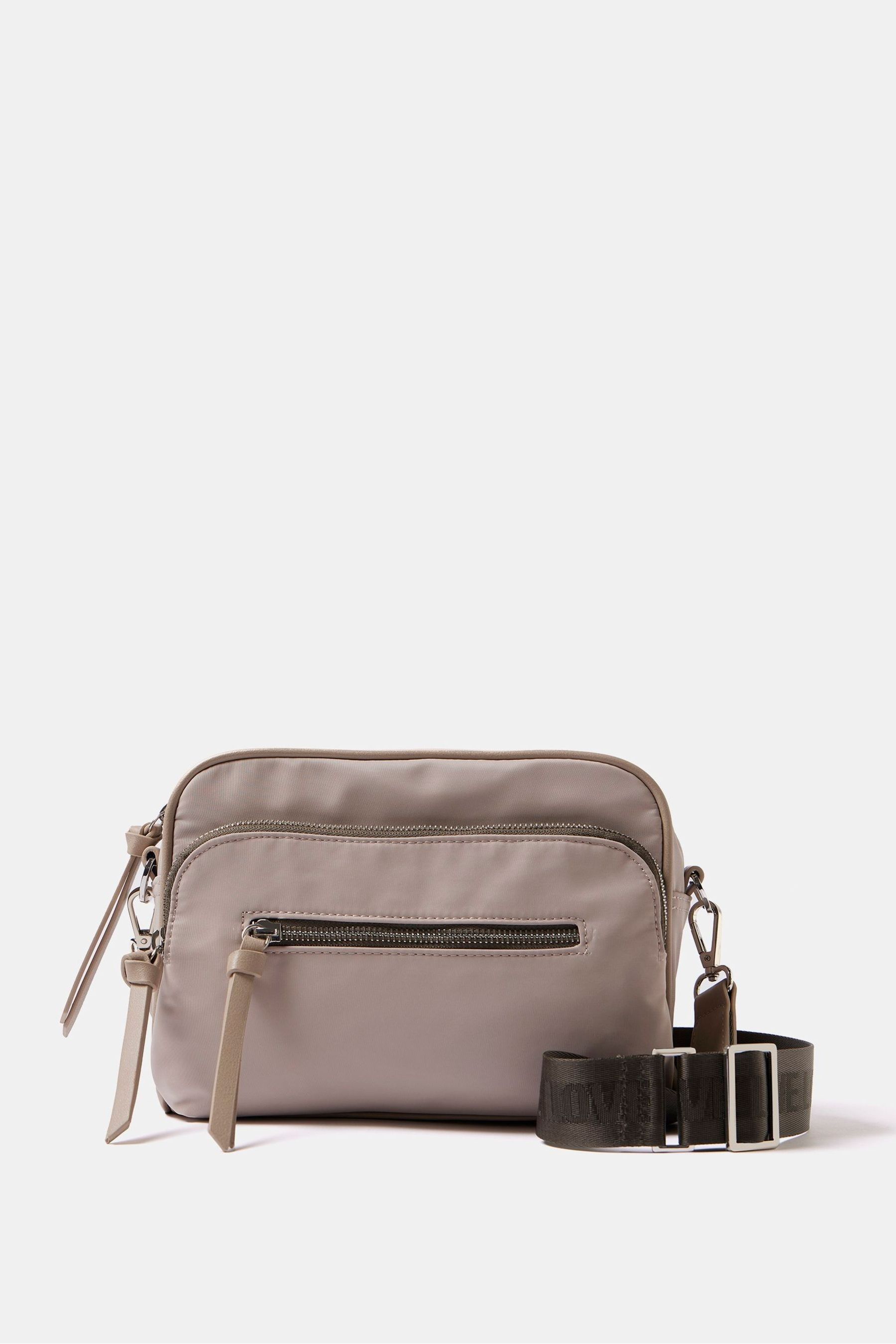 Beige nylon crossbody bag clearance