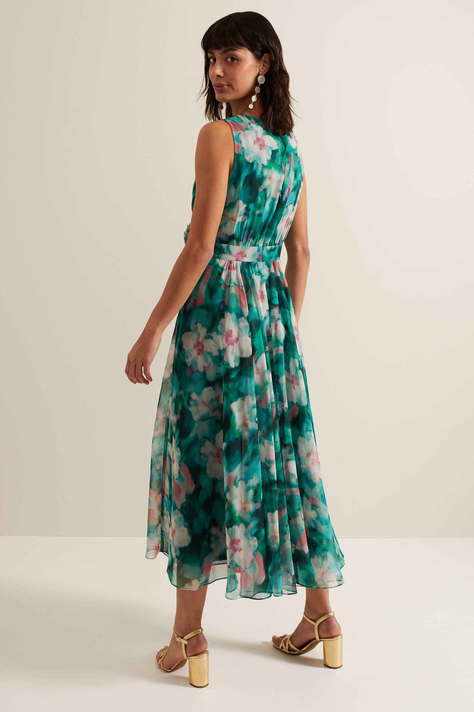 Chiffon wrap dress long clearance