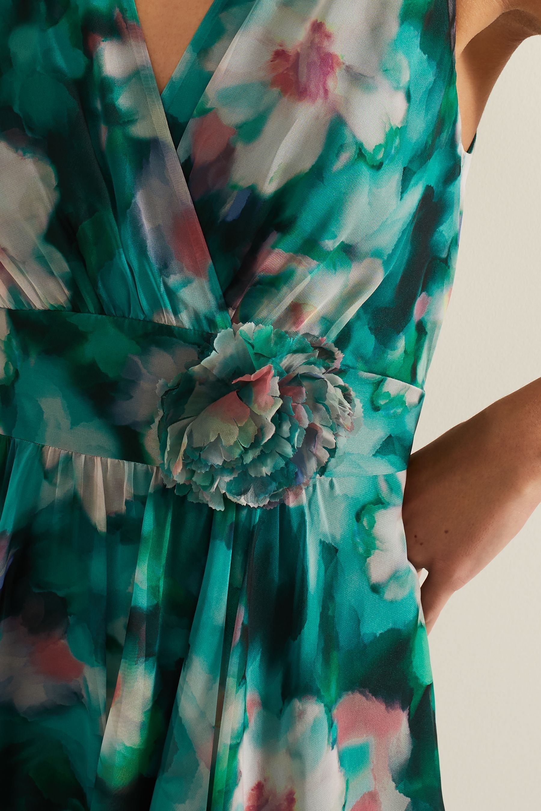 Chiffon floral wrap dress online