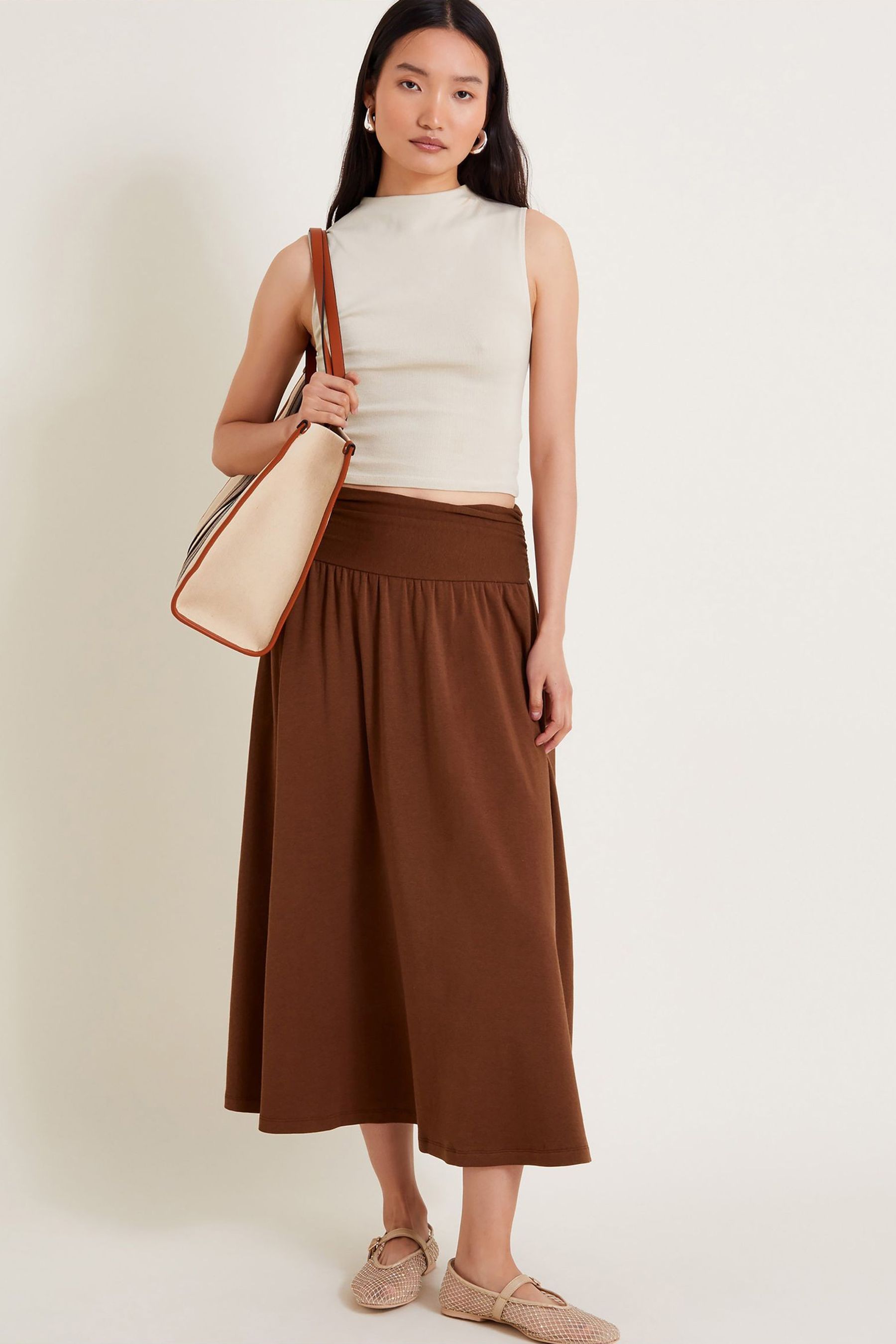 Brown jersey skirt uk clearance