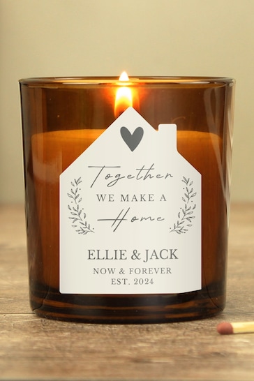 Personalised Home Amber Glass Candle by PMC