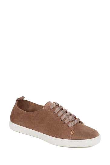 Jones Bootmaker Womens Natural Midwood Leather Trainers