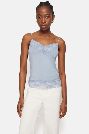 Jigsaw Blue Modal Lace Vest