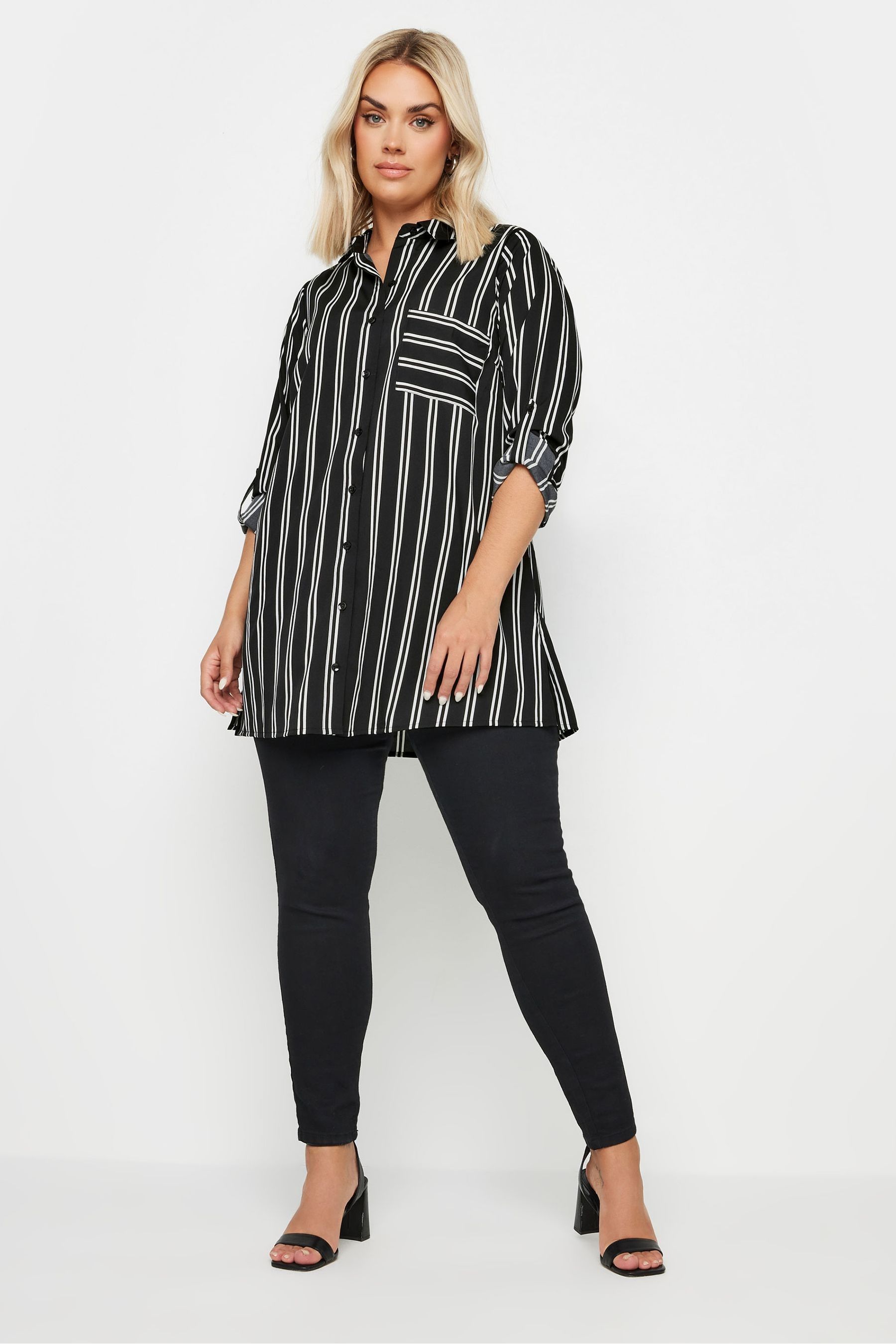 Buy Yours Curve Black Boyfriend Shirt from the Next UK online shop