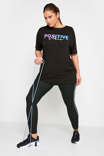 Yours Curve Black Side Panel Active Leggings
