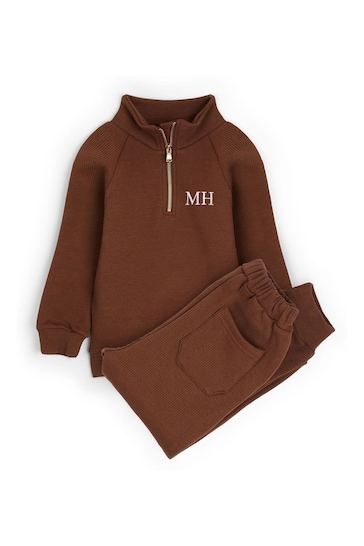 Dollymix Personalised Ribbed Brown Tracksuit